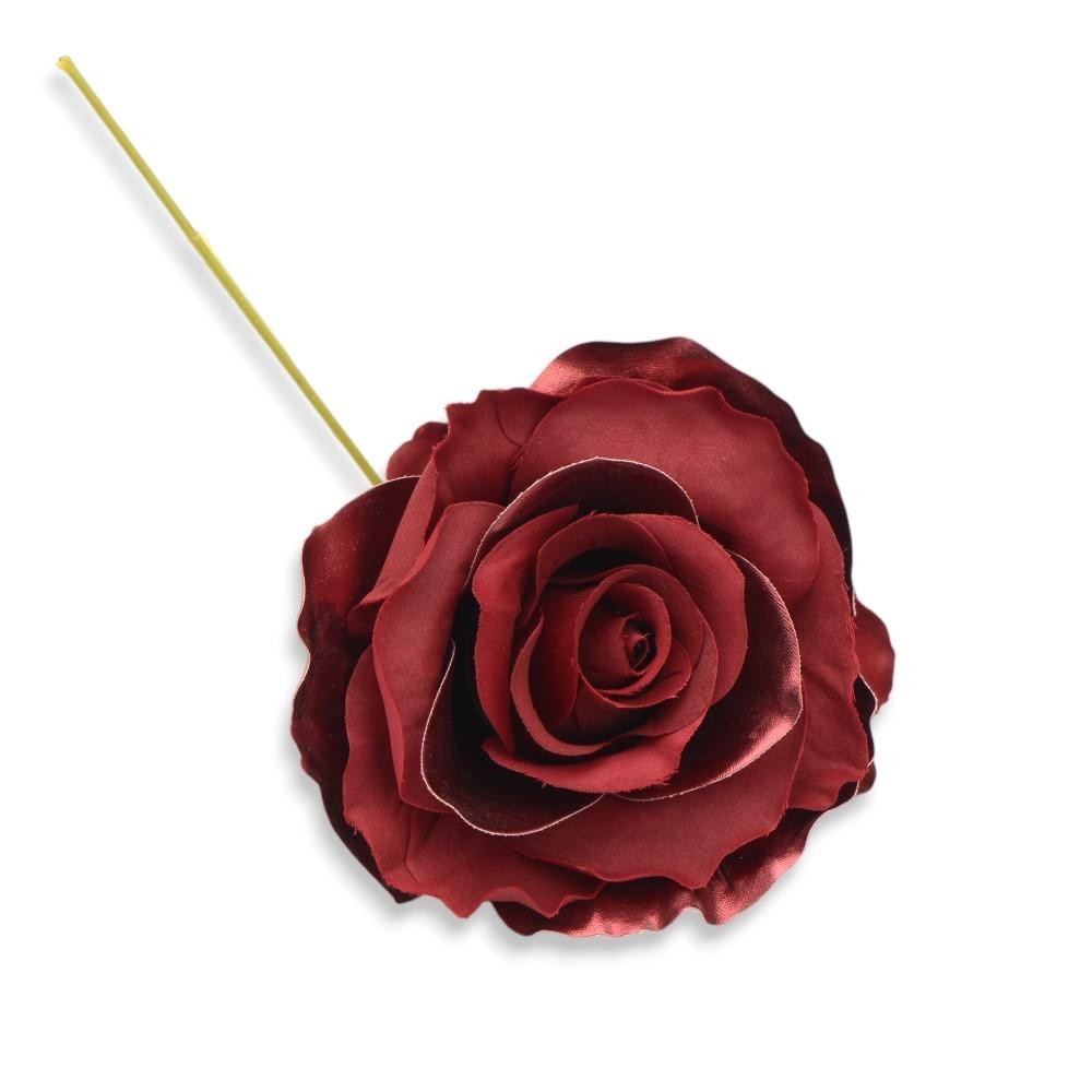 RAMETTO ROSA CM.24 12 PEZZI POLY BURGUNDY